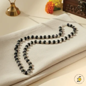 Karungali Beads Silver Cap Mala