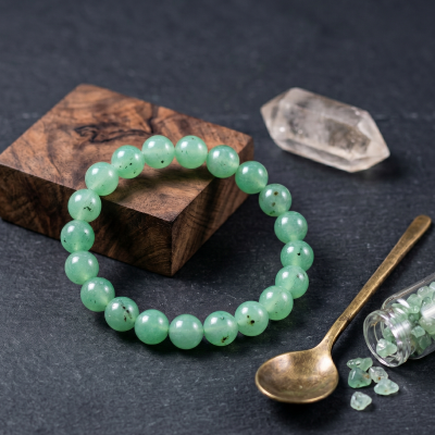 GREEN AVENTURINE CRISTAL BRACELET
