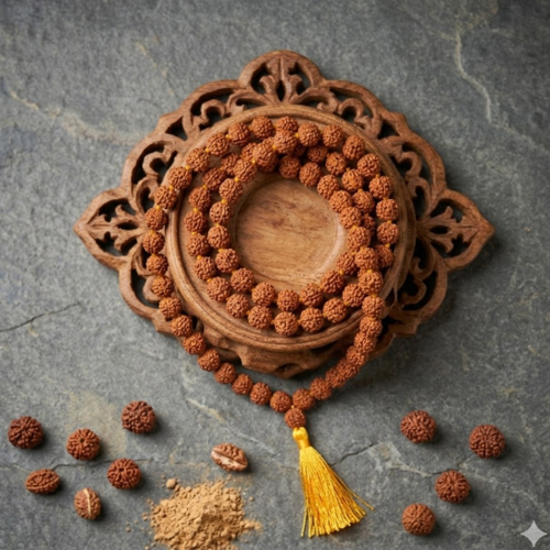 RUDRAKS 5 MUKHI 108 BEADS MALA - Image 4