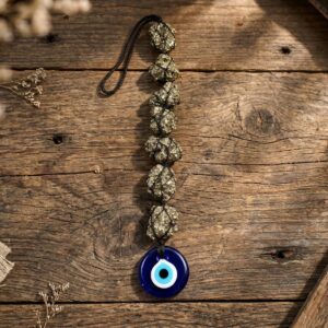 PYRITE EVIL EYE HANGING