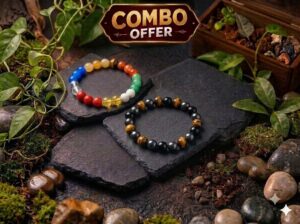 7 CHAKRA CRYSTAL BRACELET+TRIPLE PROTECTION BRACELET