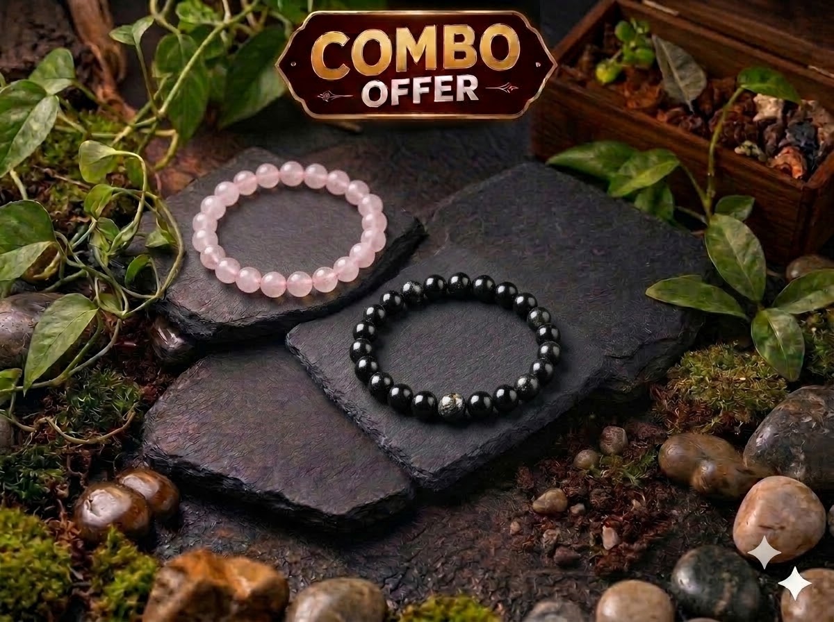 ROSE QUARTZ +BLACK TOURMALINE CRYSTAL BRACELET