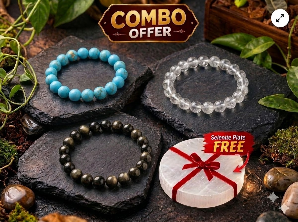 TURQUOISE BRACELET+BLACK AGATE BRACELET +CLEAR QUARTZ BRACELET