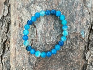 BLUE STRIPED AGATE BRACELET