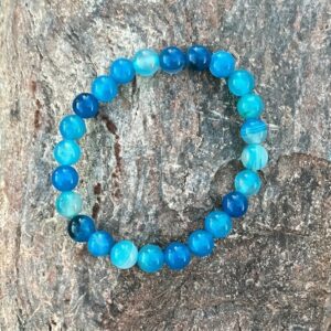 BLUE STRIPED AGATE BRACELET