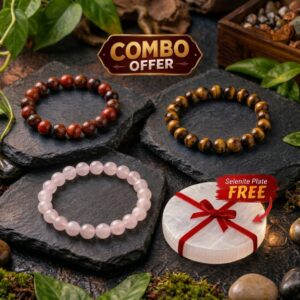 ROOT CHAKRA BRACELET+TIGER EYE CRISTAL BRACELET+ROSE QUARTZ CRYSTAL BRACELET